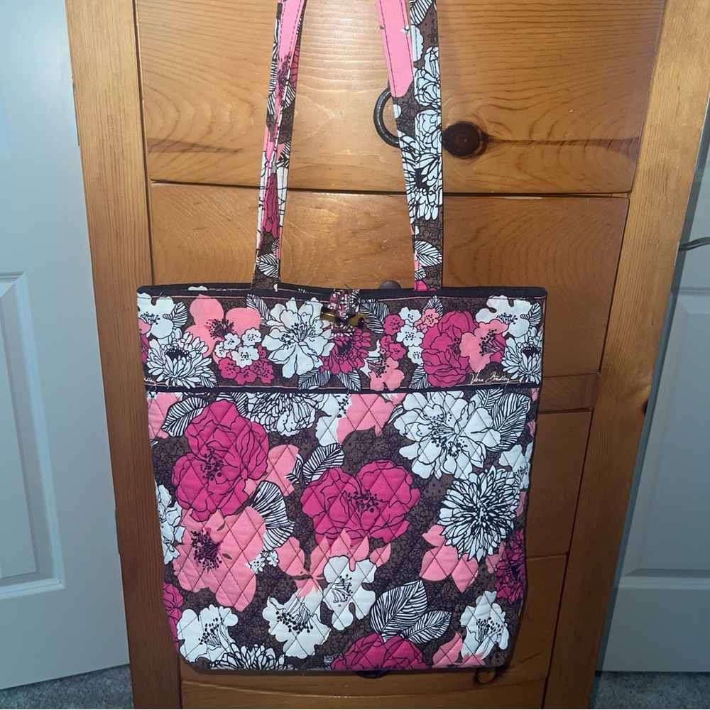 Vera Bradley Pink and Black Floral Tote